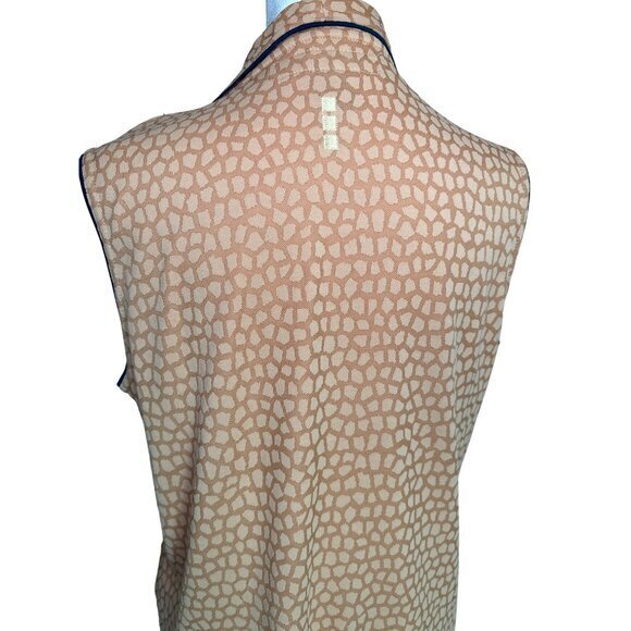 Jamie Sadock Medium Golf‎ Top Shirt Tennis Sleeveless Piping Detail Beige Gold - Picture 6 of 9